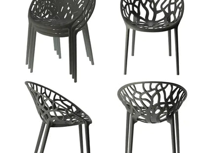 Forest Stuhl, dunkelgrau, 79cm Hoch, Moderner Indoor-Sitz, Bequemer Wohnzimmerstuhl TK Gruppe® Grosshandel 