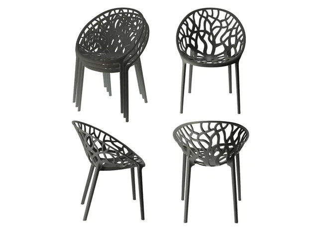 Forest Stuhl, dunkelgrau, 79cm Hoch, Moderner Indoor-Sitz, Bequemer Wohnzimmerstuhl TK Gruppe® Grosshandel 