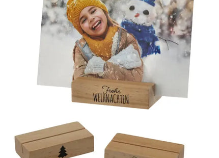 Foto Kartenhalter Weihnachten, 2er-Set, 7,6x4 cm – Festliche Tischdeko | Stilvoller Kartenhalter TK Gruppe® Grosshandel 