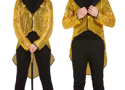 Frack für Erwachsene mit goldenen Pailletten, Unisex – Partykleidung TK Gruppe® Grosshandel 