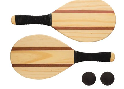 Frescobol Holz-Tennis-Set in Braun – Eleganz und Langlebigkeit kombiniert TK Gruppe® Grosshandel 