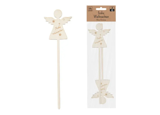 Frohe Weihnachten Engel-Figuren, 2er-Set, 25cm Hoch - Festliche Deko TK Gruppe® Grosshandel 