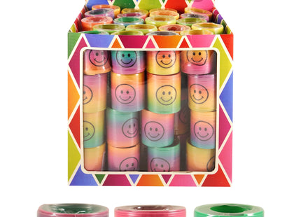 Fröhliches Lächeln-Gesicht Aufkleber, 4,2 cm x 5 cm, Regenbogenfarben TK Gruppe® Grosshandel 