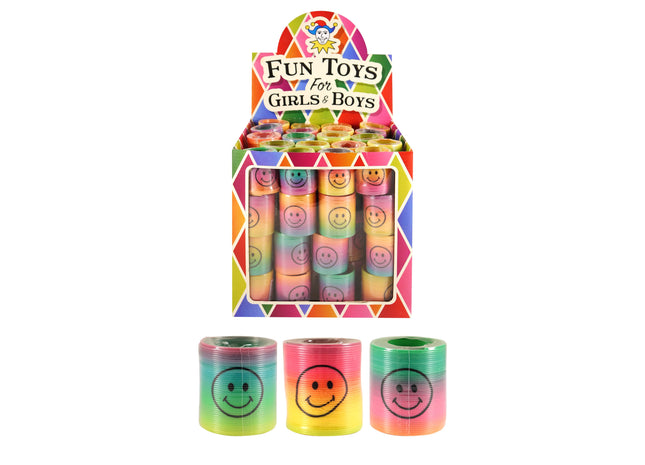 Fröhliches Lächeln-Gesicht Aufkleber, 4,2 cm x 5 cm, Regenbogenfarben TK Gruppe® Grosshandel 