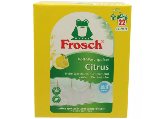 Frosch 22WL Citrus Waschpulver - Kraftvolles Reinigungsmittel mit Zitrusduft TK Gruppe® Grosshandel 