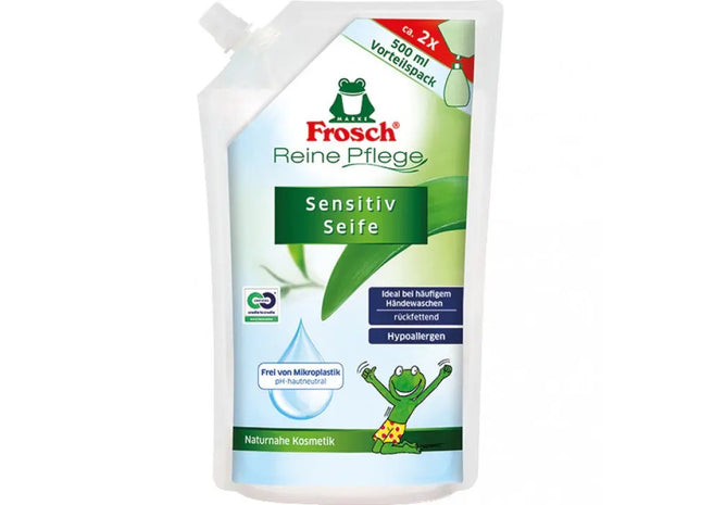 Frosch 500ml Sensitive Seife Nachfüllbeutel - Sanfte Hautpflege, Umweltfreundliche Verpackung TK Gruppe® Grosshandel 