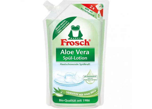 Frosch 800ml Spülmittel Nachfüllbeutel Aloe Vera - Sanfte Pflege & Effiziente Reinigung TK Gruppe® Grosshandel 