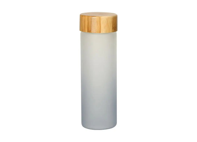 Frosted Glas-Wasserflasche 550 ml - Stilvolles Grau TK Gruppe® Grosshandel 
