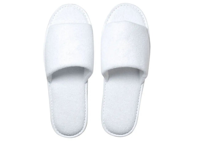 Frottee-Slipper - Weiß: Bequeme, Leichte Hausschuhe für Zuhause oder im Spa TK Gruppe® Grosshandel 