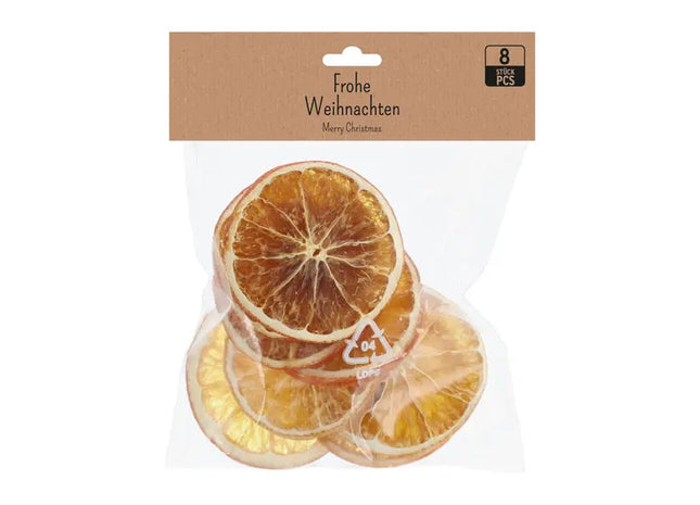 Fruchtige Zitrus-Scheiben, 8er-Pack, Natürliche Orangenstücke, Dekorative Frucht TK Gruppe® Grosshandel 