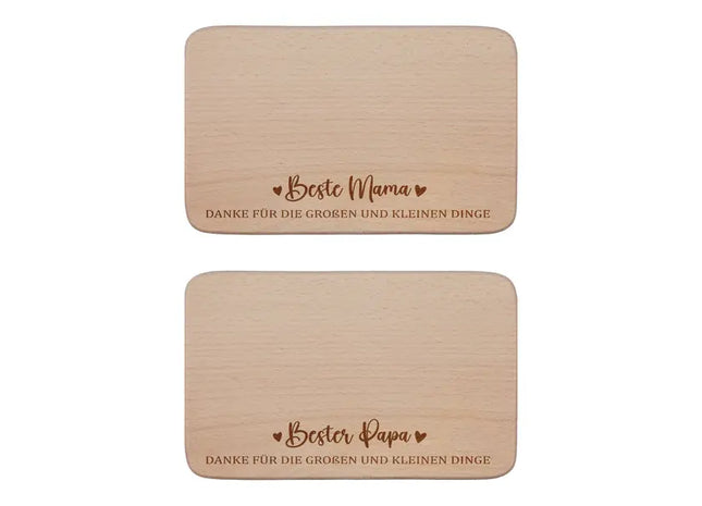 Frühstücksbrettchen-Set „Mama & Papa“, 2-teilig – Charmante, robuste Küchenaccessoires TK Gruppe® Grosshandel 