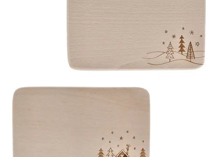 Frühstücksbrettchen mit Winterlandschaft, 2er-Set, Küchendekor TK Gruppe® Grosshandel 