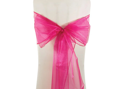 Fuchsia Organza Stuhl Schärpe Für Hochzeiten, 22cm x 3m - Dekorative Stuhlbänder TK Gruppe® Grosshandel 
