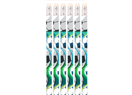 Fußball-Bleistift mit Radiergummi, volle Größe, 6-teiliges Set TK Gruppe® Grosshandel 