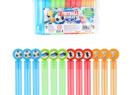 Fußball Bubble Party Tube 4ml, 10,5cm - 4 Farben Party-Seifenblasen Set TK Gruppe® Grosshandel 