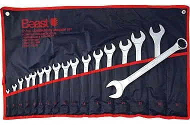 GABEL-RINGSCHLUSSELSATZ : Hochwertiger 12-teiliger Gabel-Ringschlüsselsatz | Profi Werkzeugset mit Ringmaulschlüsseln | Chrom-Vanadium-Stahl | Handwerkzeug-Set für Mechaniker und Heimwerker | Maulschlüssel-Set mit Aufbewahrungstasche TK Gruppe® Grosshandel 