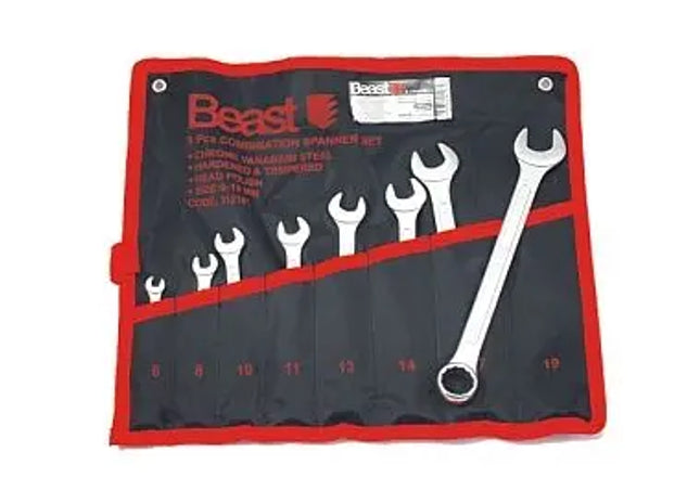 GABEL-RINGSCHLUSSELSATZ : Hochwertiger Gabel-Ringschlüsselsatz | Profi Werkzeug-Set für Schraubarbeiten | Kombischlüsselsatz für Heimwerker und Profis | 12-teiliger Gabel-Ringschlüsselsatz in praktischer Aufbewahrungstasche TK Gruppe® Grosshandel 