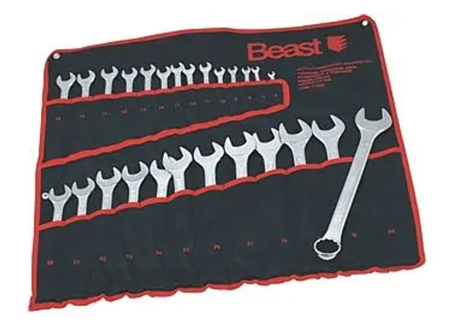 GABEL-RINGSCHLUSSELSATZ : Profi Gabelringschlüsselsatz | Hochwertiges Werkzeug-Set für Schraubarbeiten | Kombinationsschlüsselsatz für Heimwerker und Profis | 12-teiliger Gabel-Ringschlüsselsatz in robuster Aufbewahrungstasche TK Gruppe® Grosshandel 