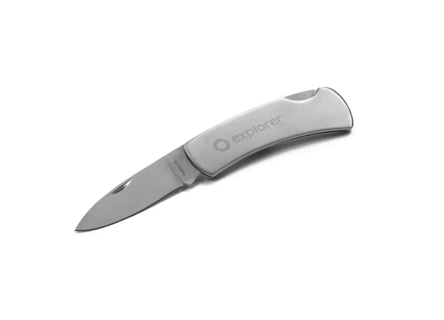 GARMISCH Taschenmesser aus rostfreiem Stahl und Metall - Satinsilber, robust und elegant TK Gruppe® Grosshandel 