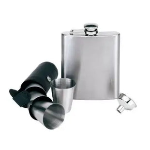 GENTLEMAN Flachmann-Set in Schwarz-Silber – Elegantes Trinkerlebnis TK Gruppe® Grosshandel 