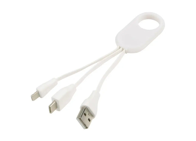 GET THREE Multifunktionales Ladekabel - Weiß, 3-in-1 Design TK Gruppe® Grosshandel 