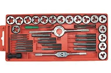 GEWINDESCHNEIDESATZ : Hochwertiger Gewindeschneidesatz - Profi Gewindeschneidwerkzeug-Set für präzises Gewindeschneiden TK Gruppe® Grosshandel 