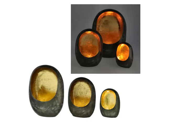 GOA Windlichter 3er-Set - Exotische Dekorative Laternen, ca. 40cm Höhe TK Gruppe® Grosshandel 