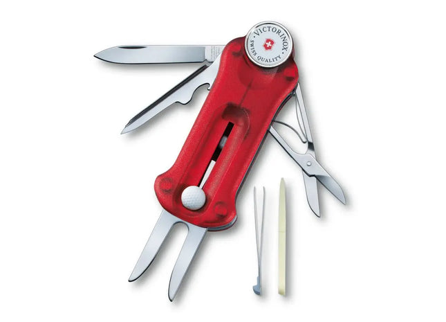 GOLF TOOL Schweizer Taschenmesser: Rot Transparent, Multifunktional, Praktisch für Golfer TK Gruppe® Grosshandel 