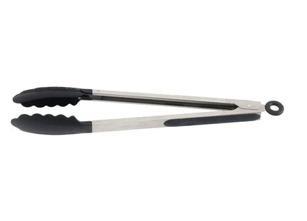 GRIP Edelstahl-Grillzange in Schwarz-Silber - Must-Have für jeden Grillmeister TK Gruppe® Grosshandel 