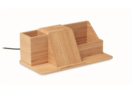 GROOVY 10W Induktiver Organizer aus Holz: Aufladen und Ordnung stilvoll kombiniert TK Gruppe® Grosshandel 