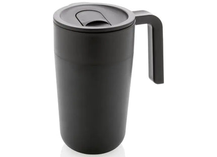 GRS Recycelte PP & Edelstahl Tasse mit Griff in Schwarz – Öko-freundlich & Stabil TK Gruppe® Grosshandel 
