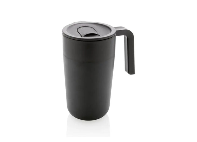 GRS Recycelte PP & Edelstahl Tasse mit Griff in Schwarz – Öko-freundlich & Stabil TK Gruppe® Grosshandel 