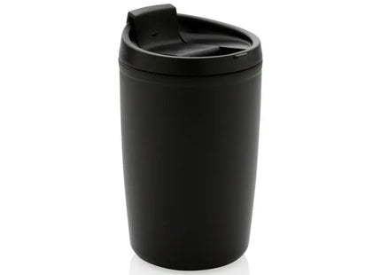 GRS Recycelter PP-Becher mit Flip-Deckel - Elegantes Schwarz TK Gruppe® Grosshandel 