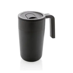 GRS-zertifizierte PP und Edelstahl-Tasse mit Griff, Schwarz TK Gruppe® Grosshandel 