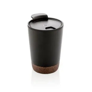 GRS-zertifizierter rPP Kaffeebecher mit Kork, Schwarz TK Gruppe® Grosshandel 