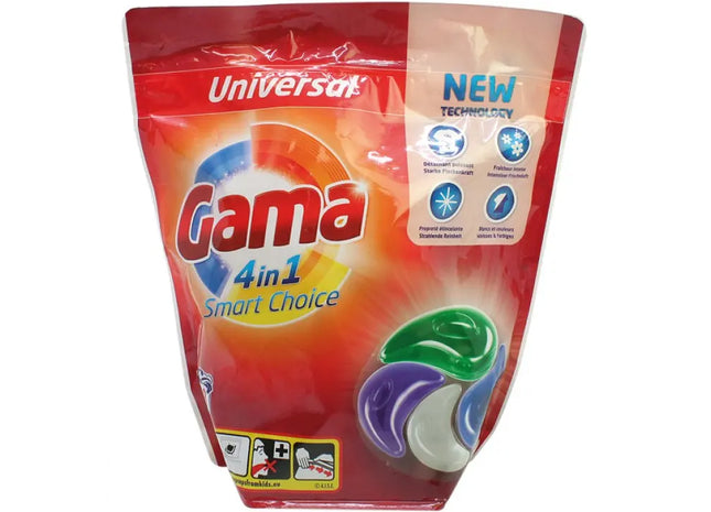 Gama 4in1 Pods, 18 Waschladungen - Flüssigwaschmittel-Tabs mit Multi-Aktiv-Formel TK Gruppe® Grosshandel 