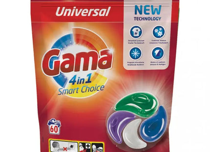 Gama Universal 4in1 Pods, 60 Waschladungen – Effektive Reinigungs-Tabs für Alle Textilien TK Gruppe® Grosshandel 