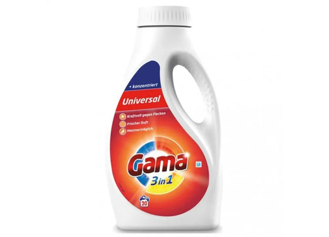 Gama Universal Flüssigwaschmittel, 1l - 20 Waschgänge, Vielseitiger Wäschereiniger TK Gruppe® Grosshandel 