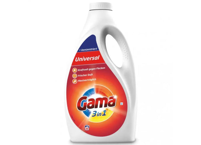 Gama Universal Flüssigwaschmittel, 2,5L - Effiziente Reinigung, 50 Waschladungen TK Gruppe® Grosshandel 
