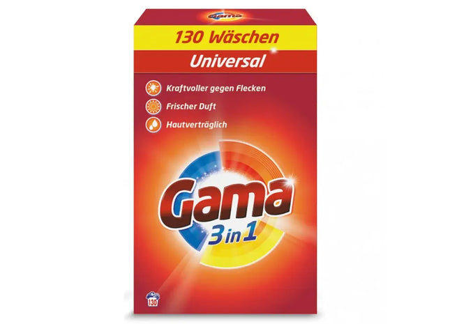 Gama Universalwaschmittel Großpackung, 7,8kg - 130 Waschladungen, Vielseitig Einsetzbar TK Gruppe® Grosshandel 