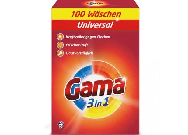 Gama Universalwaschmittel, 6kg Packung - 100 Waschladungen, Vielseitige Reinigungskraft TK Gruppe® Grosshandel 