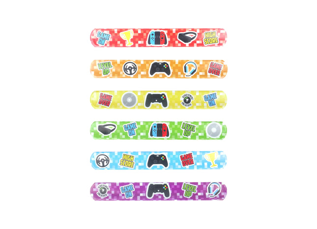 Gamer-Snap-Armband – 22 x 3 cm, 6er-Pack, verschiedene Designs TK Gruppe® Grosshandel 