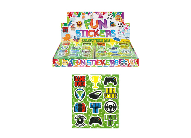 Gamer Sticker Set, 10x11,5 cm, 12 Stück Pro Karte - Dekorative Gaming Aufkleber TK Gruppe® Grosshandel 