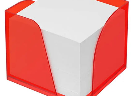 Gamma Zettelbox in Gefrostetem Rot mit Weißem Papier – Modernes Bürozubehör TK Gruppe® Grosshandel 