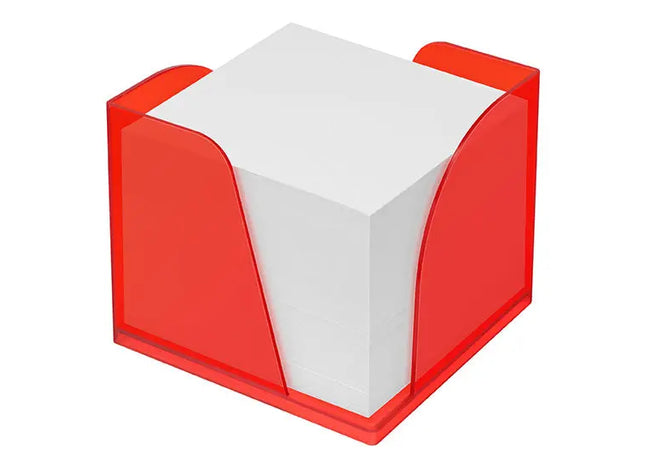 Gamma Zettelbox in Gefrostetem Rot mit Weißem Papier – Modernes Bürozubehör TK Gruppe® Grosshandel 