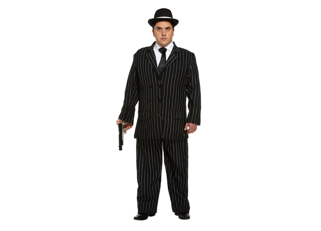 Gangsterkostüm Schwarz XL für Erwachsene - Verbrecher Verkleidung TK Gruppe® Grosshandel 