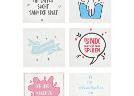 Ganzjahres Schwammtücher, 6er-Pack, Bedruckt, 17cm x 14cm, Vielseitig Einsetzbar TK Gruppe® Grosshandel 