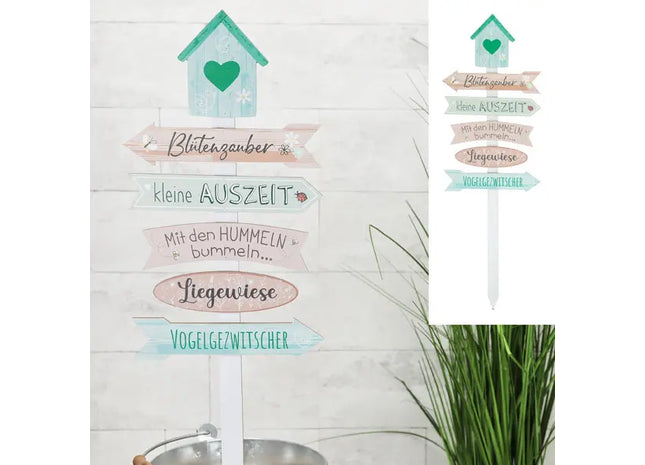 Garten-Bildwegweiser 'Garten2', ca. 76 cm hoch - Dekoratives Gartenelement TK Gruppe® Grosshandel 