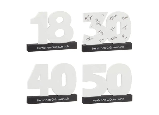 Gästebuch-Set mit Geburtstagszahlen, 4er-Pack - Perfekte Erinnerung für jeden Geburtstag TK Gruppe® Grosshandel 
