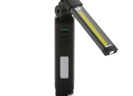 Gear X wiederaufladbare USB-Arbeitsleuchte aus recyceltem RCS-ABS - Schwarz, nachhaltig und leistungsstark TK Gruppe® Grosshandel 